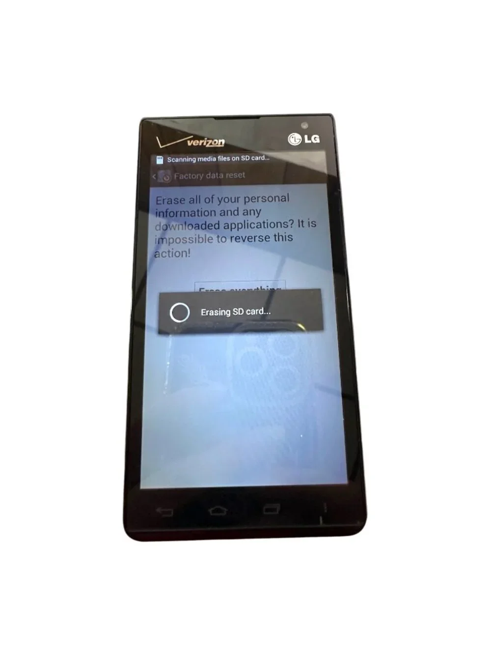 LG Lucid 2 4G Verizon Smartphone With Case & Belt Clip - Factory Reset Android O